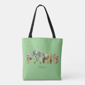 Tote Bag Ich liebe Paris mit städtischem Hintergru Tasche (Rückseite)