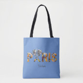 Tote Bag Ich liebe Paris mit städtischem Hintergru Tasche (Vorderseite)