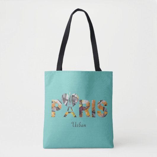 Tote Bag Ich liebe Paris mit städtischem Hintergru Tasche (Vorderseite)