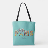 Tote Bag Ich liebe Paris mit städtischem Hintergru Tasche (Rückseite)