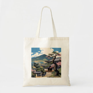 Tote Bag Japonais – Paysage Traditionnel & Temple  Tragetasche