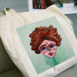 Tote Bag - Jumbo (Whimsical Woman - 01) Jumbo Stoffbeutel