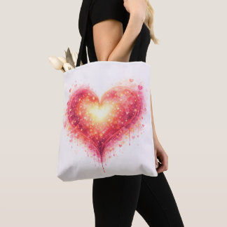 Tote Bag leuchtendes Herz künstlerisch Tasche