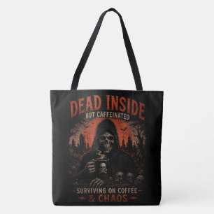 Tote Bag Lustig - Tot aber Koffeiniert Tasche