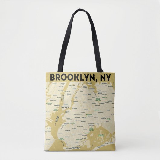 Tote Bag mit Karte von Brooklyn, NY Tasche (Vorderseite)