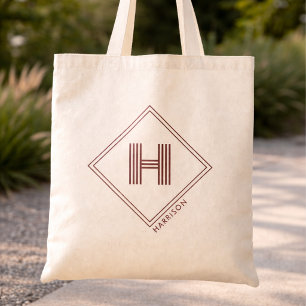 Tote Bag   Modernes geometrisches Monogramm Anfang Tragetasche
