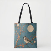 Tote bag - Moonlit Bird on Blossom Branch Tasche (Vorderseite)