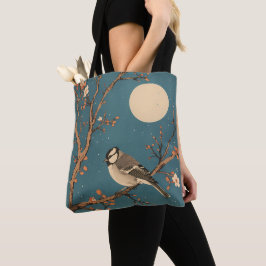 Tote bag - Moonlit Bird on Blossom Branch Tasche