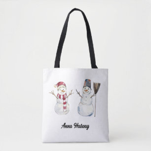 Tote Bag Personalisierte Schneemann-Freunde Tasche