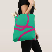 Tote Bag – Pink Lines on Green Tasche (Von Nahem)
