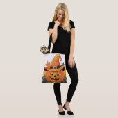 Tote Bag Pumpkin Halloween Seris 7 02 Tasche (Am Model)