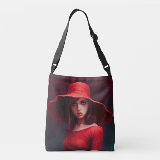 Tote Bag Red Hat Girl Tragetaschen Mit Langen Trägern (Rückseite)