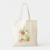 Tote Bag rosa Tropenblumen Tragetasche (Rückseite)