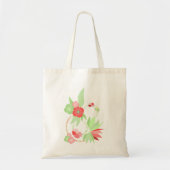 Tote Bag rosa Tropenblumen Tragetasche (Vorne)