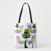 Tote Bag Saint Patrick's Day Cat Floral Tasche (Vorderseite)