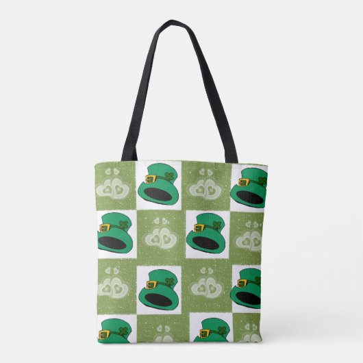 Tote Bag Saint Patrick's Day Hats Herz Tasche (Rückseite)