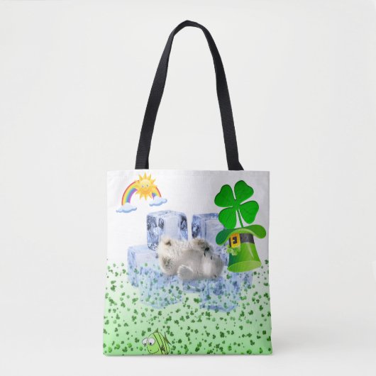 Tote Bag Saint Patrick's Day Polar Bear Tasche (Vorderseite)
