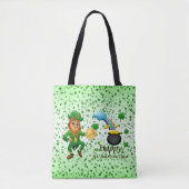 Tote Bag Saint Patrick's Day Regenbogen Klee Tasche (Vorderseite)