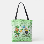 Tote Bag Saint Patrick's Day Regenbogen Klee Tasche (Rückseite)