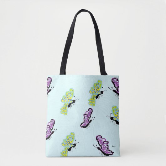 Tote Bag Schmetterlinge Tasche (Vorderseite)