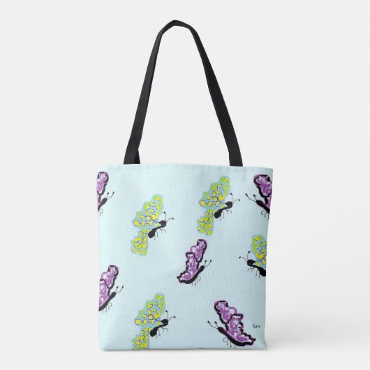 Tote Bag Schmetterlinge Tasche (Rückseite)