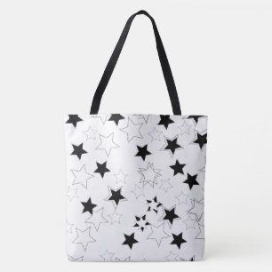 Tote Bag Schwarz & Weiße Sterne  Tasche