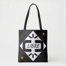 TOTE BAG schwarzes und weißes Design „LIBRE“ Tasche
