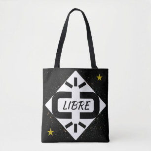 TOTE BAG schwarzes und weißes Design „LIBRE“ Tasche