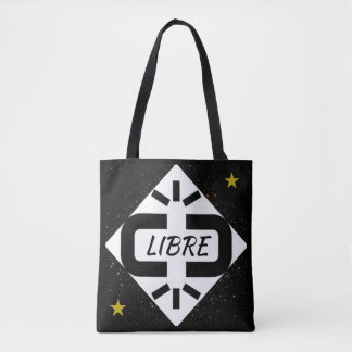 TOTE BAG schwarzes und weißes Design „LIBRE“ Tasche