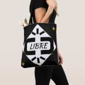 TOTE BAG schwarzes und weißes Design „LIBRE“ Tasche (Von Nahem)