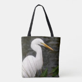 Tote Bag Snowy Egret Portrait Design Tasche (Rückseite)