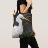 Tote Bag Snowy Egret Portrait Design Tasche (Von Nahem)