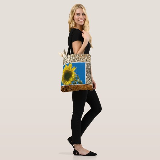 Tote Bag - Sunflower Collage Tasche (Am Model)