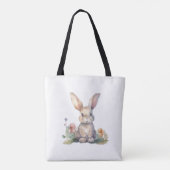 Tote Bag, Süße Blumen-Hase Tasche (Rückseite)