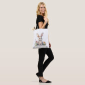 Tote Bag, Süße Blumen-Hase Tasche (Am Model)