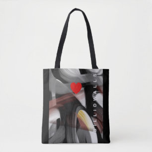 Tote Bag Trend Abstract Schwarz Weiß Pulverig Tasche