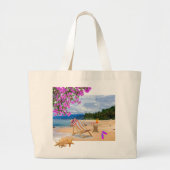 Tote Bag Tropical Beach Jumbo Stoffbeutel (Vorne)