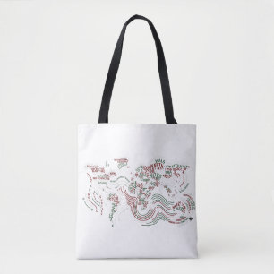 Tote Bag Typografische Erd-Kunst Tasche