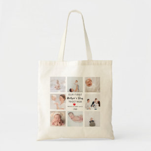 Tote Bag   Unsere erste Muttertags-Foto-Collage Tragetasche