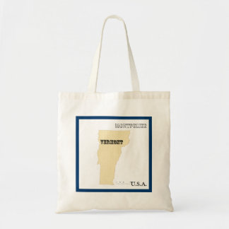 Tote Bag - Vermont Staatskarte mit Stadt Tragetasche