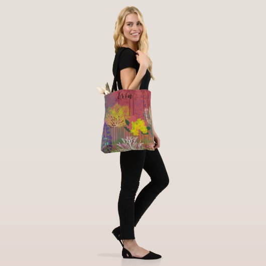 Tote bag  with abstract flora tasche (Am Model)