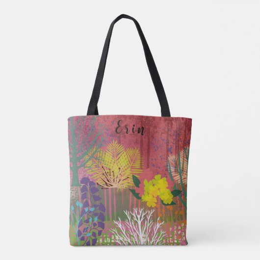 Tote bag with abstract flora tasche (Rückseite)