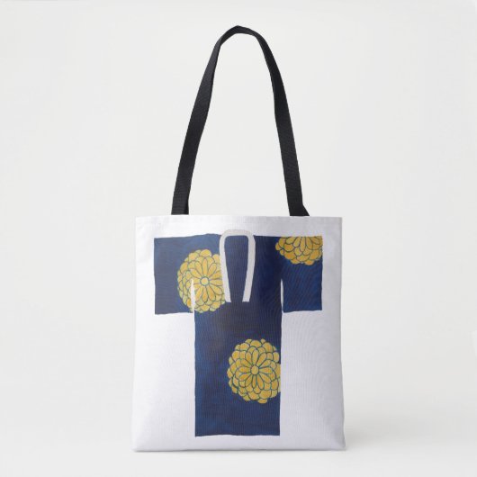 Tote bag with blue and gold nagajuban design tasche (Vorderseite)