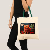 Tote Bag with Cat Illustration Tragetasche (Vorderseite (Produkt))