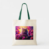 Tote Bag with Cat Illustration Tragetasche (Rückseite)