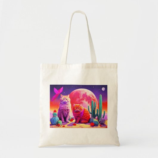 Tote Bag with Cat Illustration Tragetasche (Vorne)
