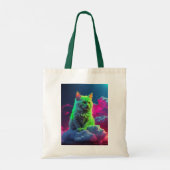 Tote Bag with Cat Illustration Tragetasche (Rückseite)