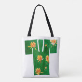 Tote bag with green and yellow nagajuban design tasche (Rückseite)