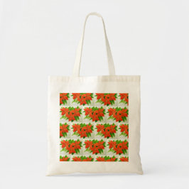 Tote bag with poinsettia flower pattern tragetasche