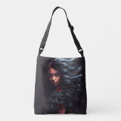 Tote Baggirl Black Hair Tragetaschen Mit Langen Trägern (Rückseite)